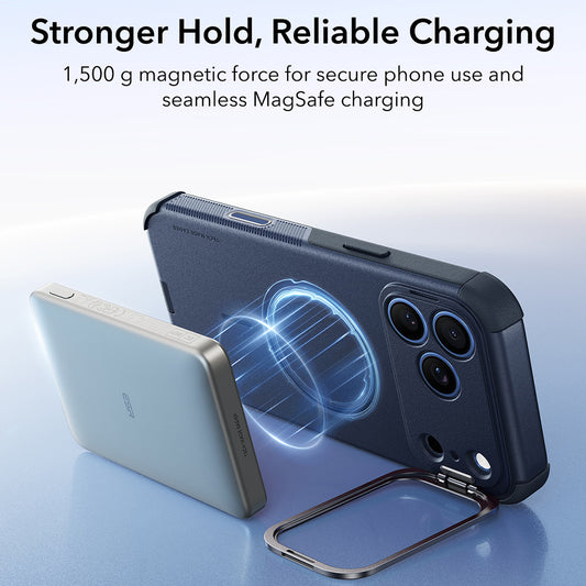 Coque MagSafe pour Apple iPhone 18 Pro / 17 Pro, ESR, Cyber Armor Kickstand, Bleue
