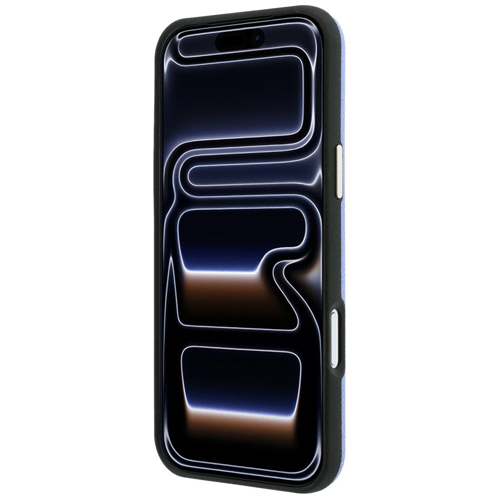 Coque MagSafe pour Apple iPhone 18 Pro / 17 Pro, Guess, Logo Strass Rond Grainé, Bleu