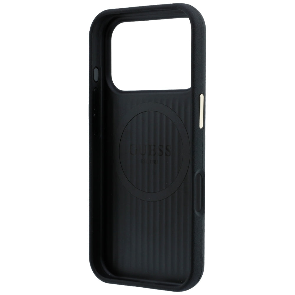 Coque MagSafe pour Apple iPhone 18 Pro / 17 Pro, Guess, Logo Triangle Kevlar, Noire