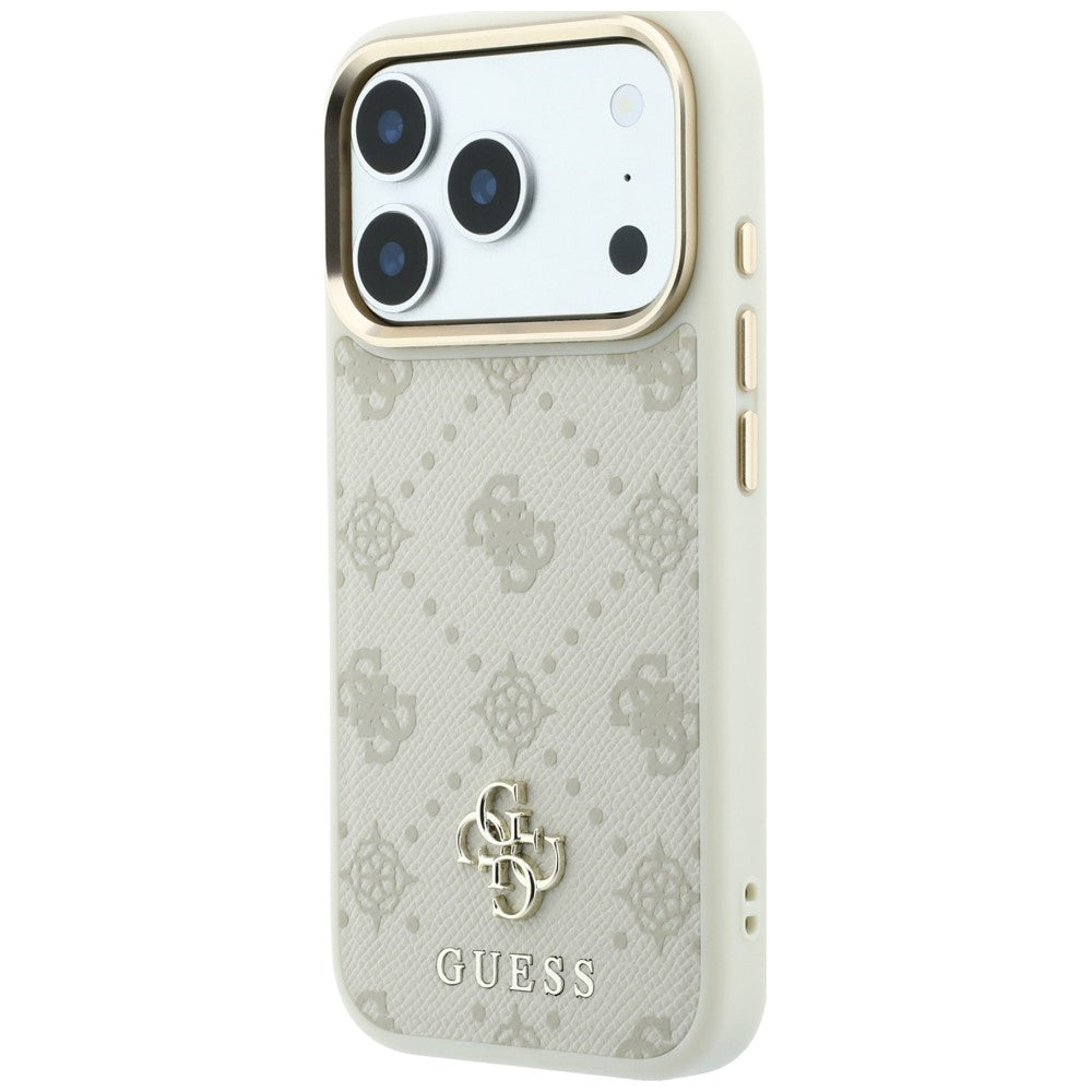 Coque MagSafe pour Apple iPhone 18 Pro / 17 Pro, Guess, Peony 4G Small Logo, Beige