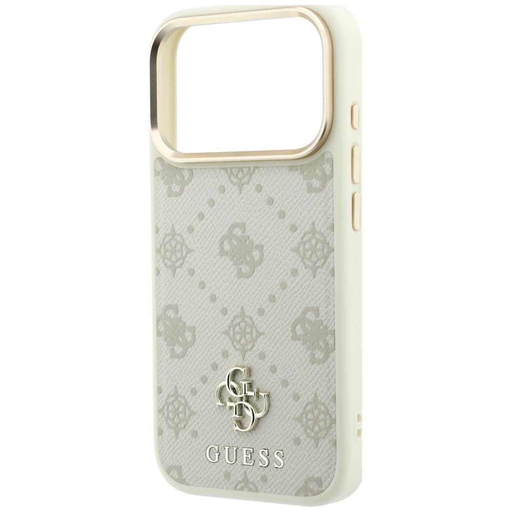 Coque MagSafe pour Apple iPhone 18 Pro / 17 Pro, Guess, Peony 4G Small Logo, Beige