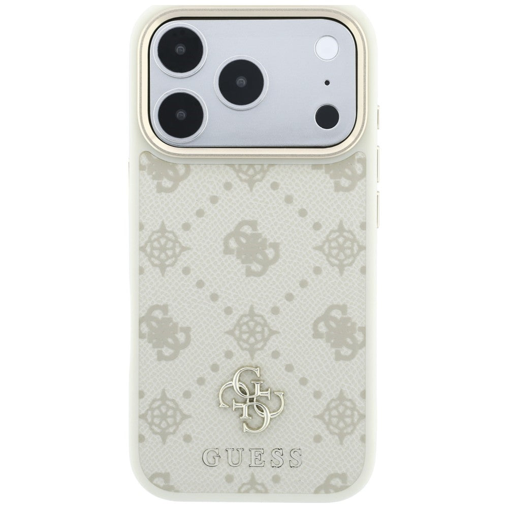Coque MagSafe pour Apple iPhone 18 Pro / 17 Pro, Guess, Peony 4G Small Logo, Beige