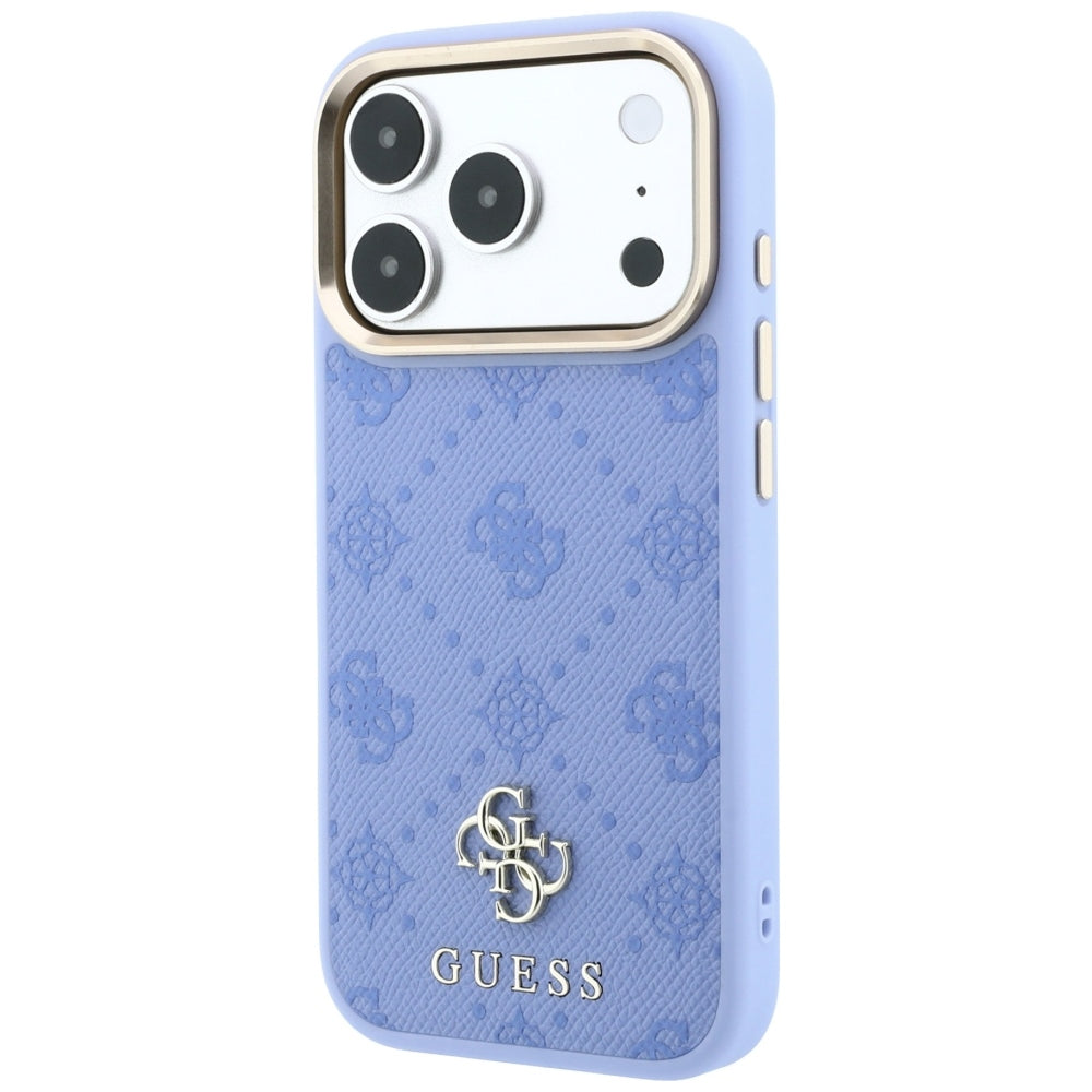 Coque MagSafe pour Apple iPhone 18 Pro / 17 Pro, Guess, Peony 4G Small Logo, Bleu