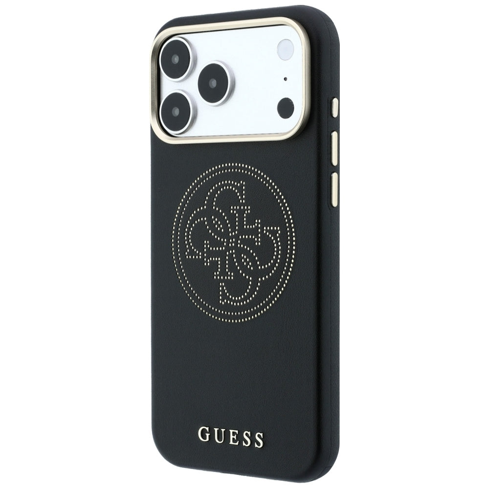 Coque MagSafe pour Apple iPhone 18 Pro / 17 Pro, Guess, Perforée 4G, Noire