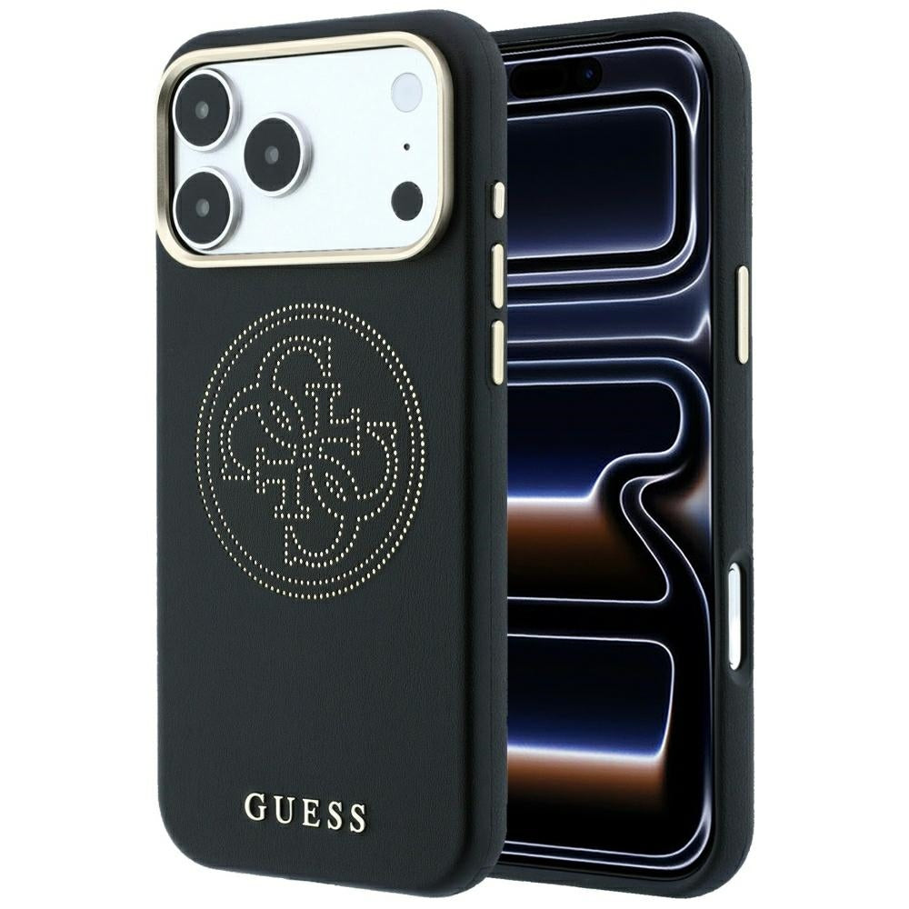 Coque MagSafe pour Apple iPhone 18 Pro / 17 Pro, Guess, Perforée 4G, Noire