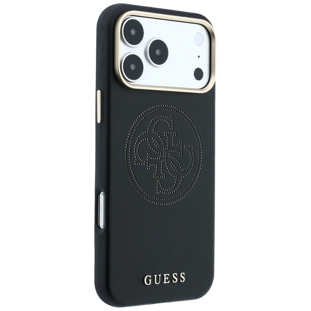Coque MagSafe pour Apple iPhone 18 Pro / 17 Pro, Guess, Perforée 4G, Noire