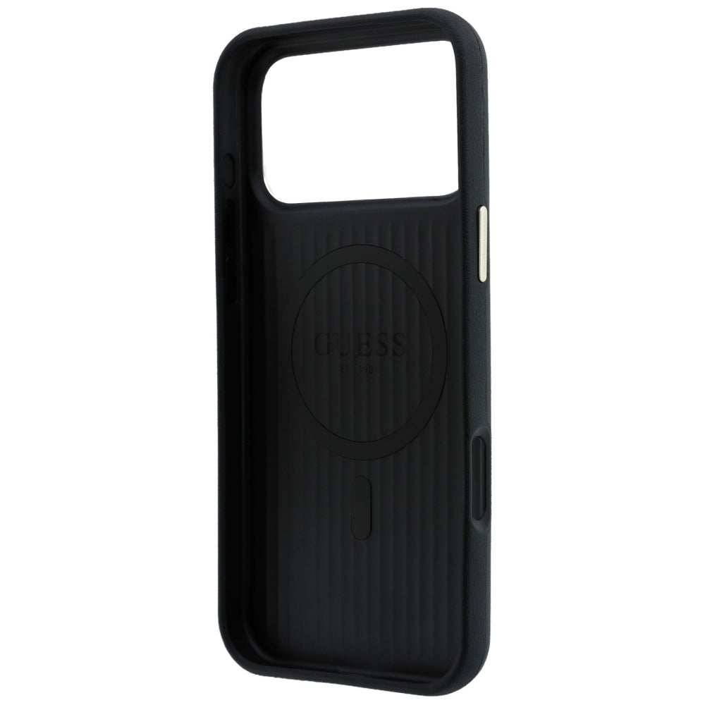 Coque MagSafe pour Apple iPhone 18 Pro / 17 Pro, Guess, Perforée 4G, Noire