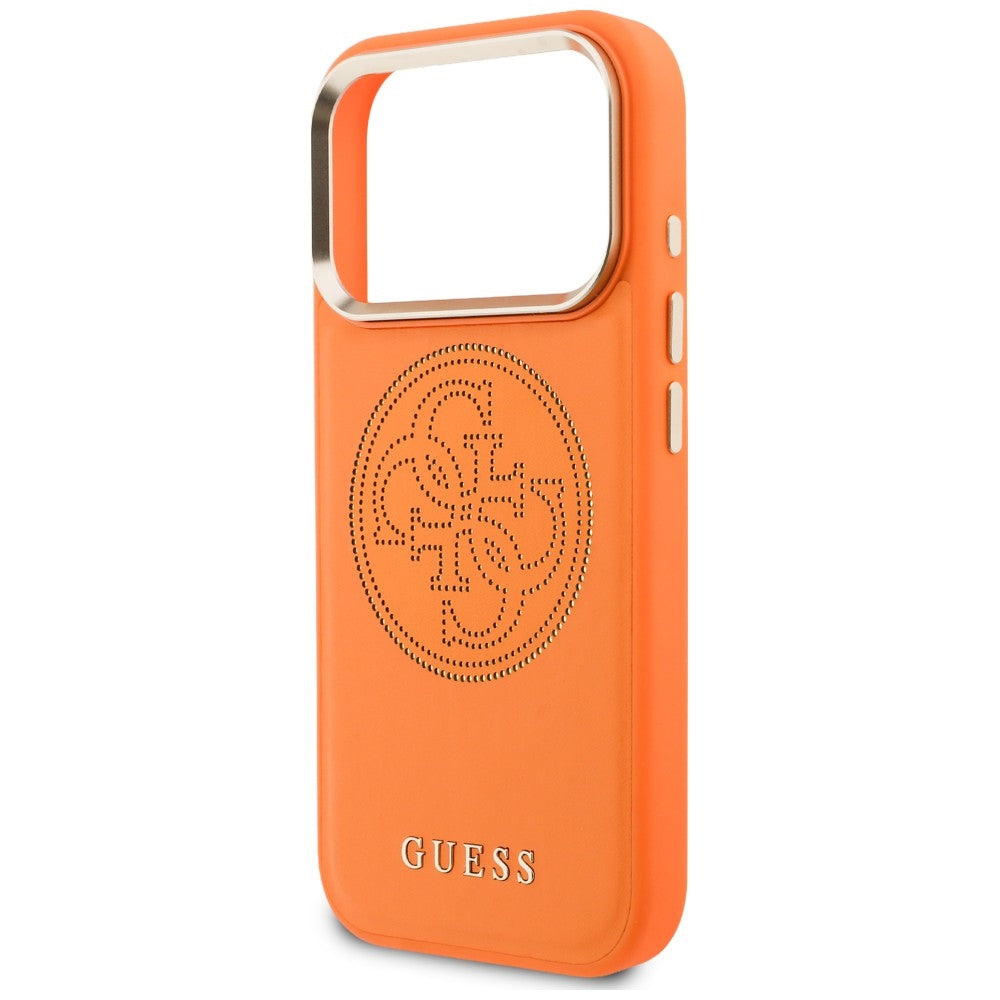 Coque MagSafe pour Apple iPhone 18 Pro / 17 Pro, Guess, Perforated 4G, Orange
