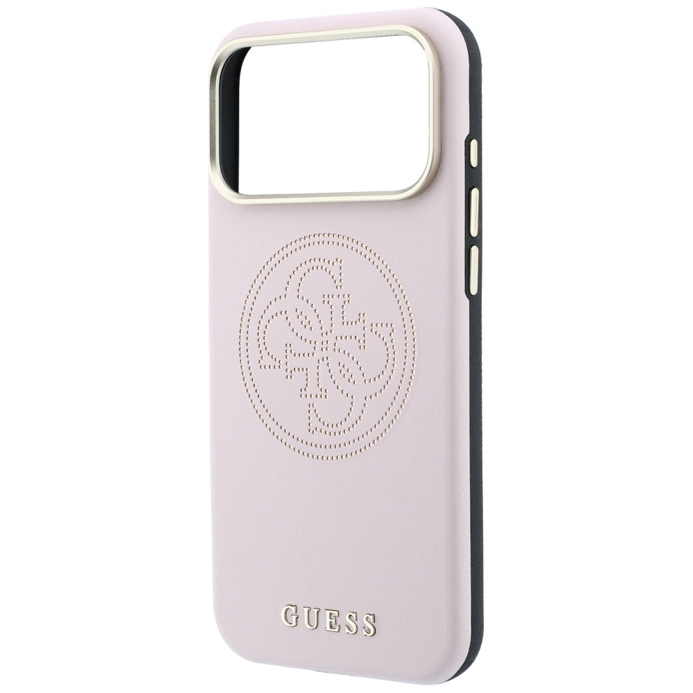 Coque MagSafe pour Apple iPhone 18 Pro / 17 Pro, Guess, Perforée 4G, Rose