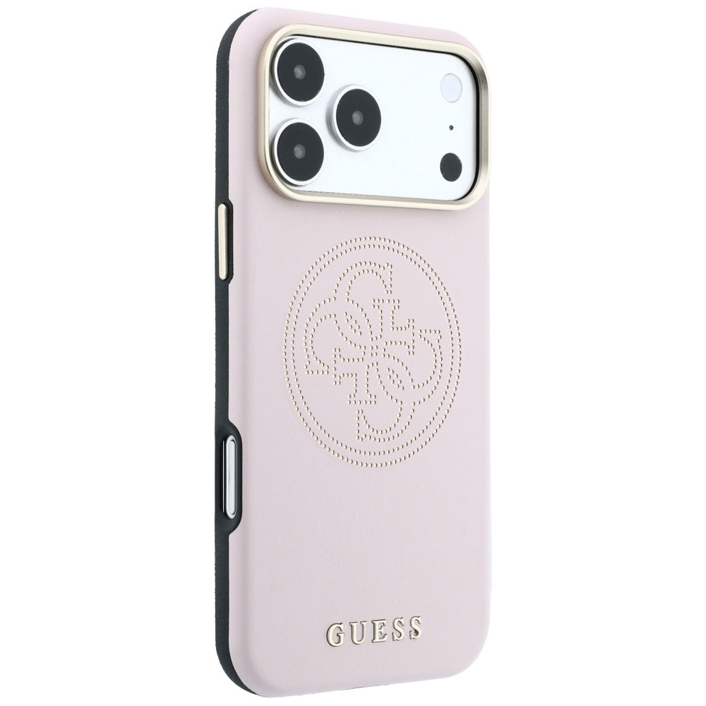 Coque MagSafe pour Apple iPhone 18 Pro / 17 Pro, Guess, Perforée 4G, Rose
