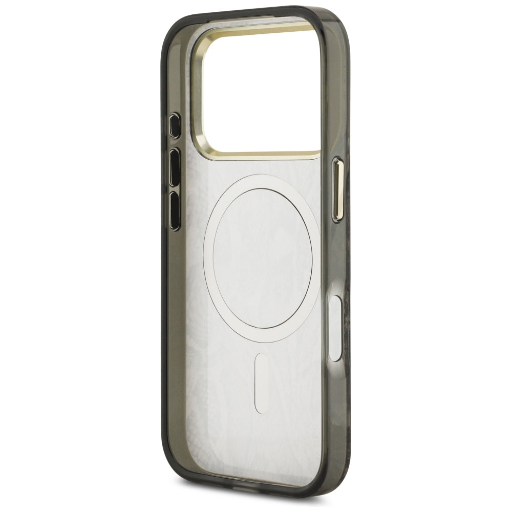 Coque MagSafe pour Apple iPhone 18 Pro / 17 Pro, Guess, Motif Python, Marron