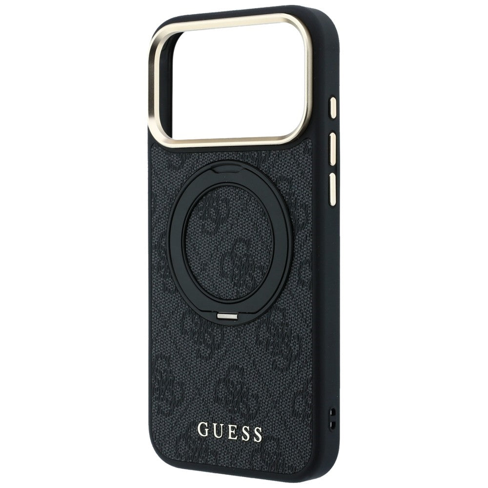 MagSafe Case for Apple iPhone 18 Pro / 17 Pro, Guess, Ring Stand Classic Logo, Black