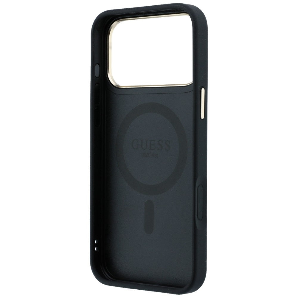 MagSafe Case for Apple iPhone 18 Pro / 17 Pro, Guess, Ring Stand Classic Logo, Black