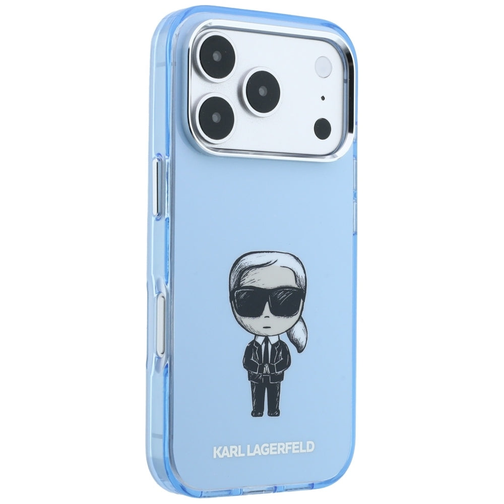 Coque MagSafe pour Apple iPhone 18 Pro / 17 Pro, Karl Lagerfeld, HC IML Ikonik Sketch Print, Bleue