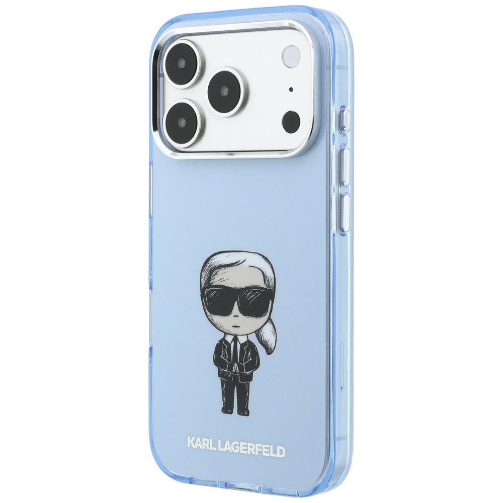 Coque MagSafe pour Apple iPhone 18 Pro / 17 Pro, Karl Lagerfeld, HC IML Ikonik Sketch Print, Bleue