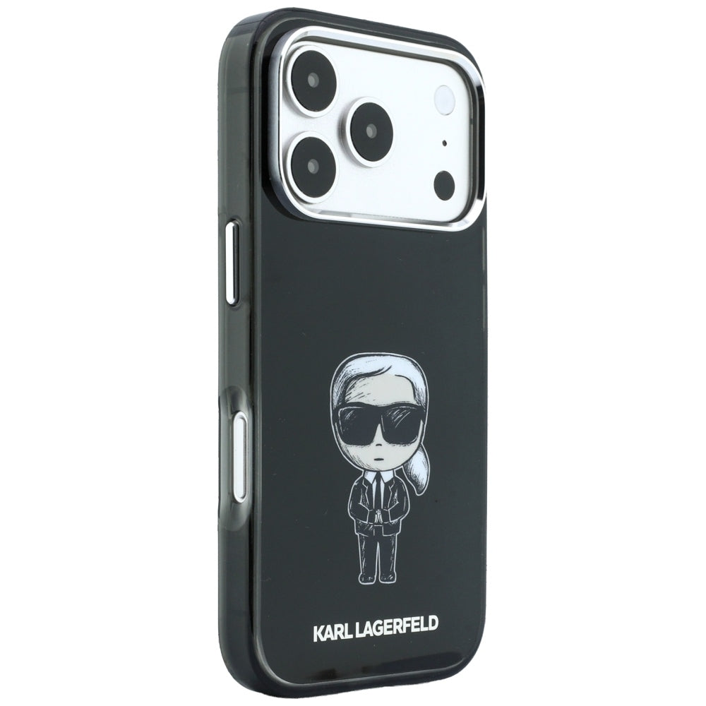 Coque MagSafe pour Apple iPhone 18 Pro / 17 Pro, Karl Lagerfeld, HC IML Ikonik Sketch Print, Noire