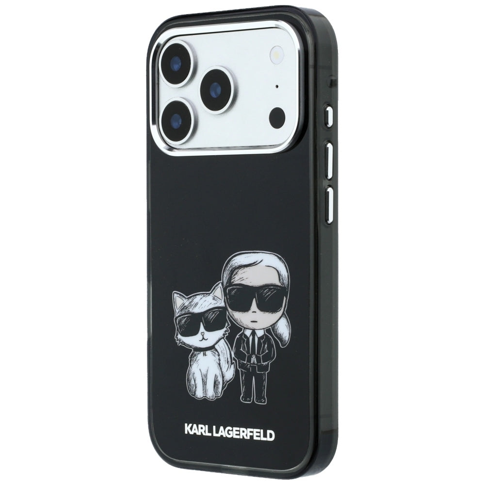 Coque MagSafe pour Apple iPhone 18 Pro / 17 Pro, Karl Lagerfeld, IML KC Bodies Sketch Print, Noire