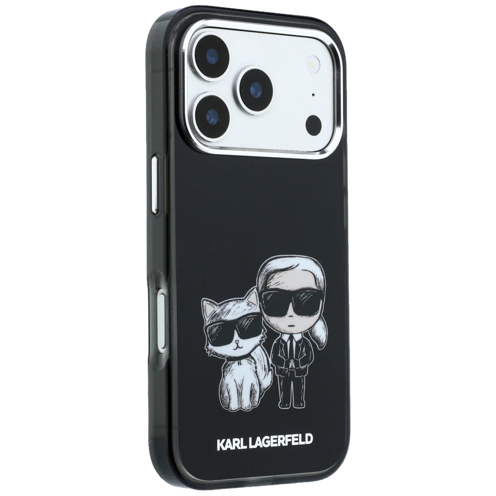 Coque MagSafe pour Apple iPhone 18 Pro / 17 Pro, Karl Lagerfeld, IML KC Bodies Sketch Print, Noire
