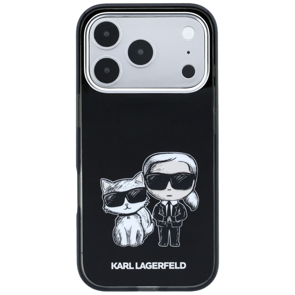 Coque MagSafe pour Apple iPhone 18 Pro / 17 Pro, Karl Lagerfeld, IML KC Bodies Sketch Print, Noire