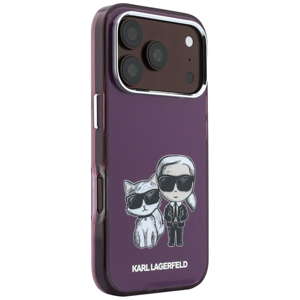 Coque MagSafe pour Apple iPhone 18 Pro / 17 Pro, Karl Lagerfeld, IML KC Bodies Sketch Print, Bordeaux