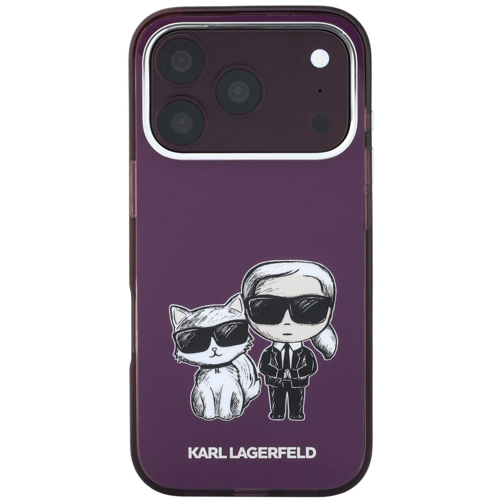 Coque MagSafe pour Apple iPhone 18 Pro / 17 Pro, Karl Lagerfeld, IML KC Bodies Sketch Print, Bordeaux