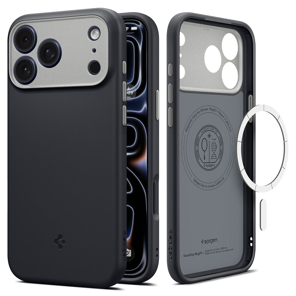 Coque MagSafe pour Apple iPhone 18 Pro / 17 Pro, Spigen, Caseology Nano Pop, Noire ACS12177