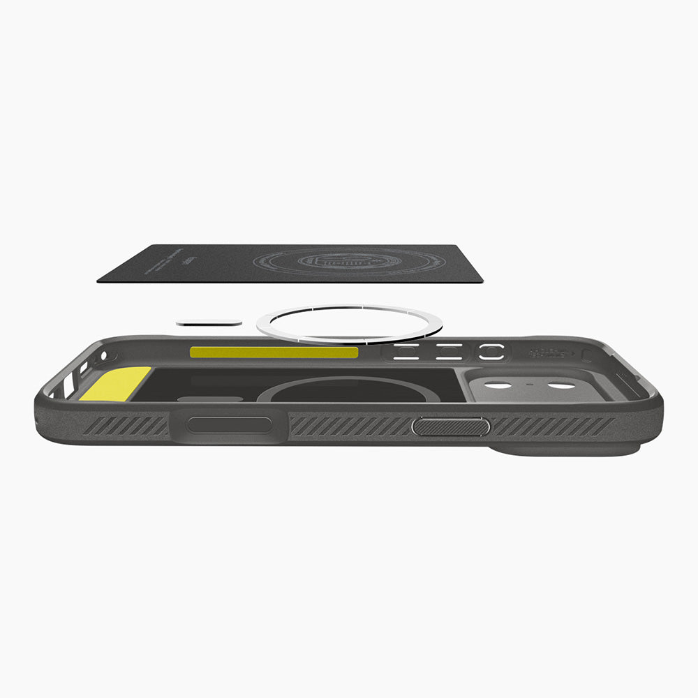 Coque MagSafe pour Apple iPhone 18 Pro / 17 Pro, Spigen, Rugged Armor, Gris ACS12148