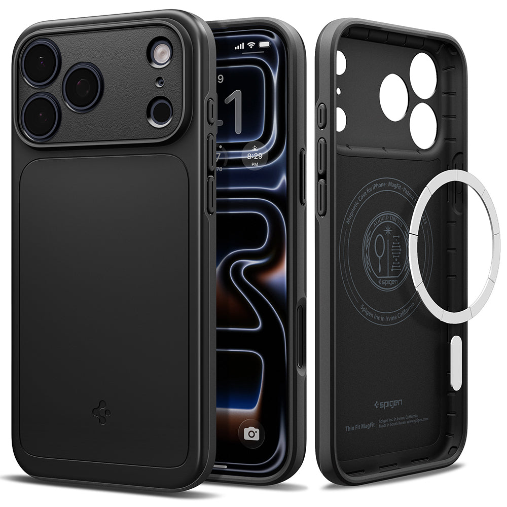 Coque MagSafe pour Apple iPhone 18 Pro / 17 Pro, Spigen, Thin Fit, Noire ACS12144