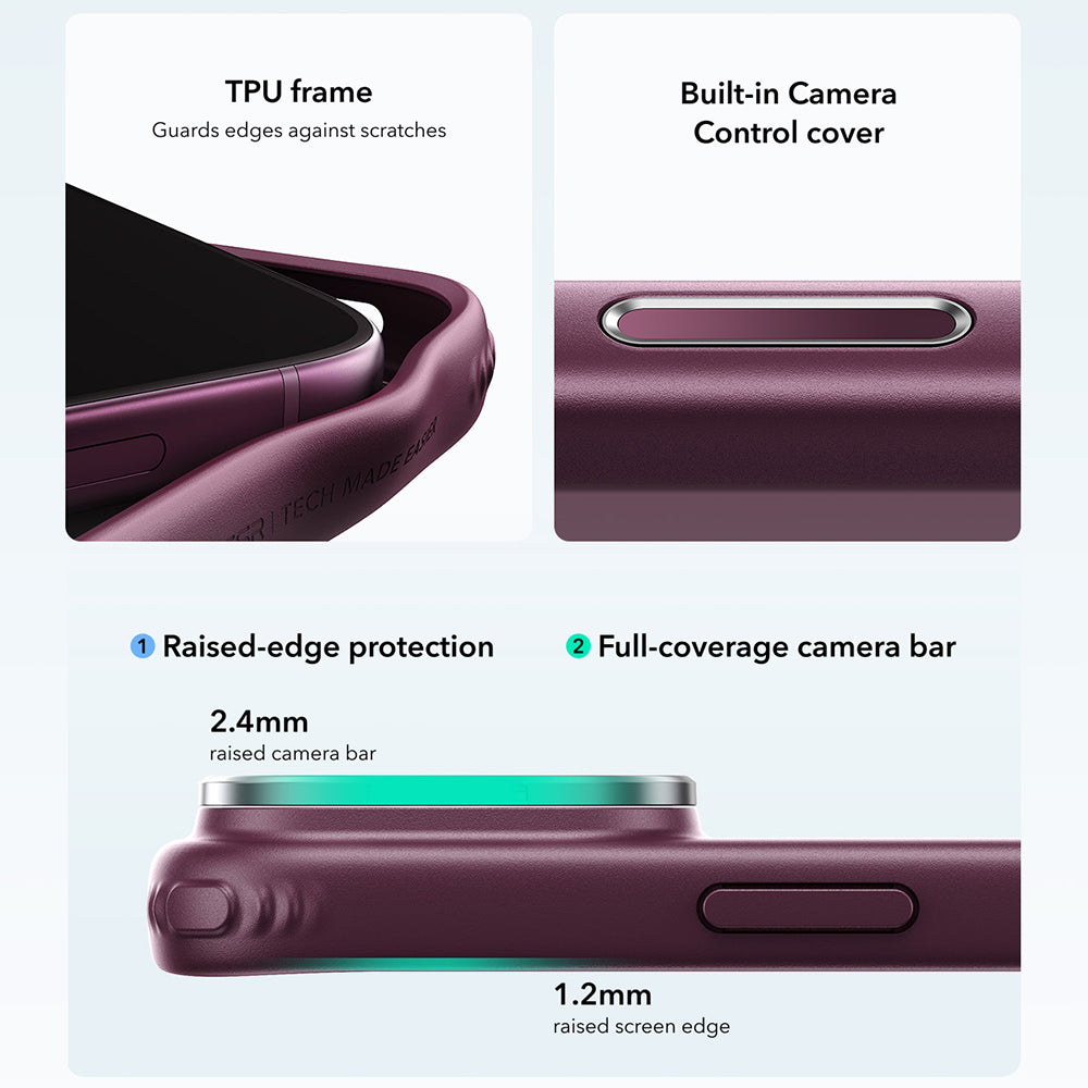MagSafe Case for Apple iPhone 18 Pro Max / 17 Pro Max, ESR, Classic Hybrid Kickstand, Dark Satin Burgundy