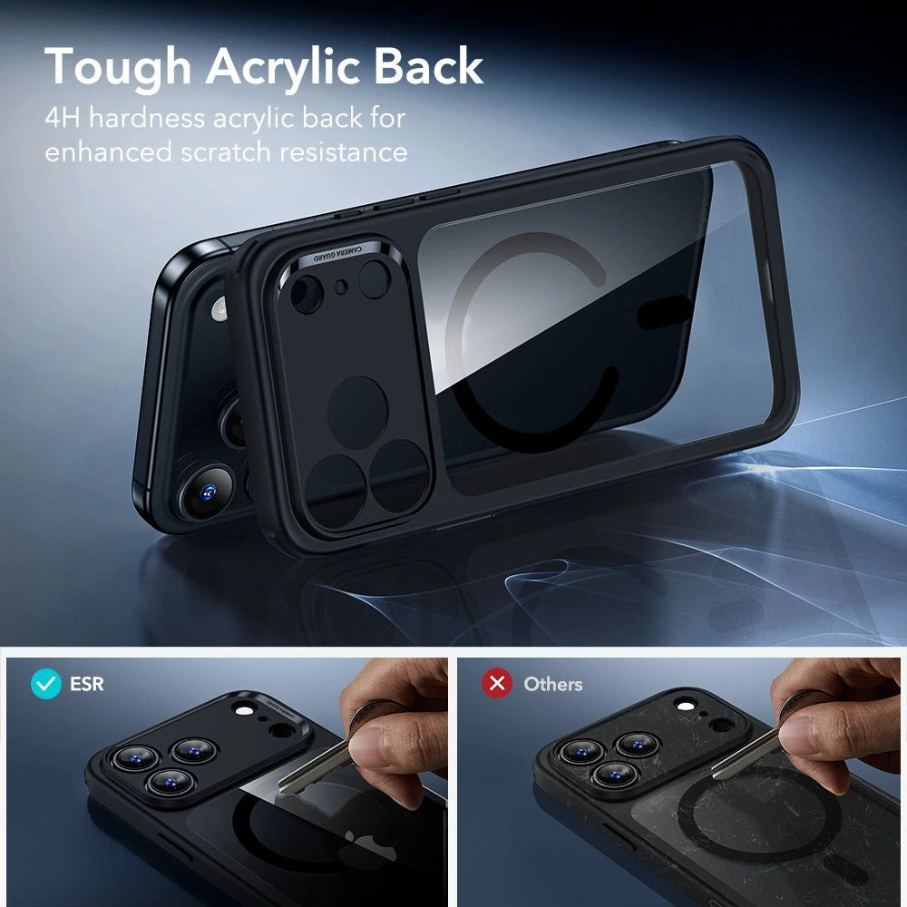 Coque MagSafe pour Apple iPhone 18 Pro Max / 17 Pro Max, ESR, Classic Hybrid avec protecteur d'écran, Noir Transparent