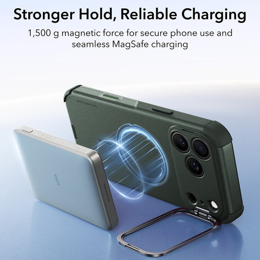 Coque MagSafe pour Apple iPhone 18 Pro Max / 17 Pro Max, ESR, Cyber Armor Kickstand, Vert