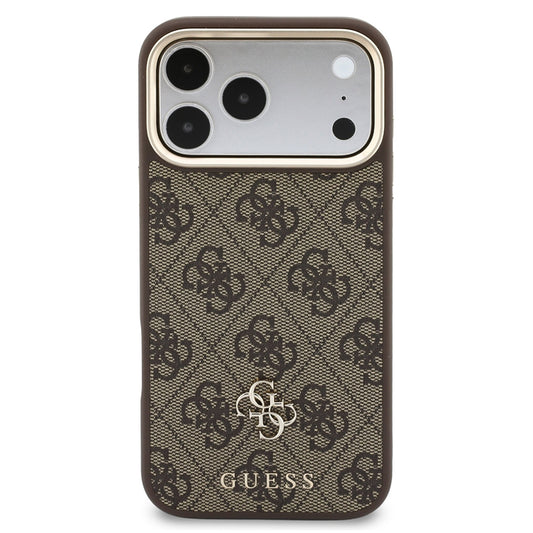 Coque MagSafe pour Apple iPhone 18 Pro Max / 17 Pro Max, Guess, 4G Cardslot & Big Strap, marron