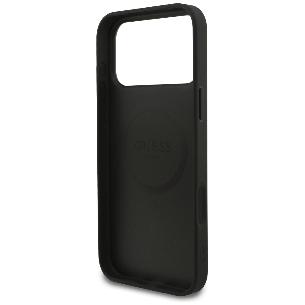 Coque MagSafe pour Apple iPhone 18 Pro Max / 17 Pro Max, Guess, 4G Small and Classic, Noire