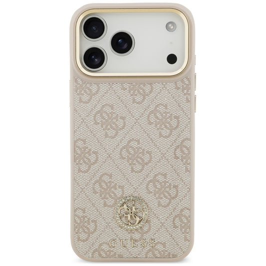 Coque MagSafe pour Apple iPhone 18 Pro Max / 17 Pro Max, Guess, logo 4G strass, rose
