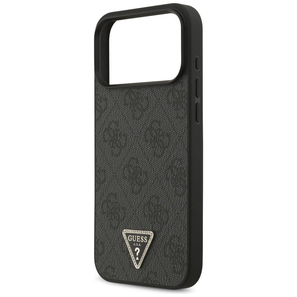 Coque MagSafe pour Apple iPhone 18 Pro Max / 17 Pro Max, Guess, 4G Triangle Strass, Noire