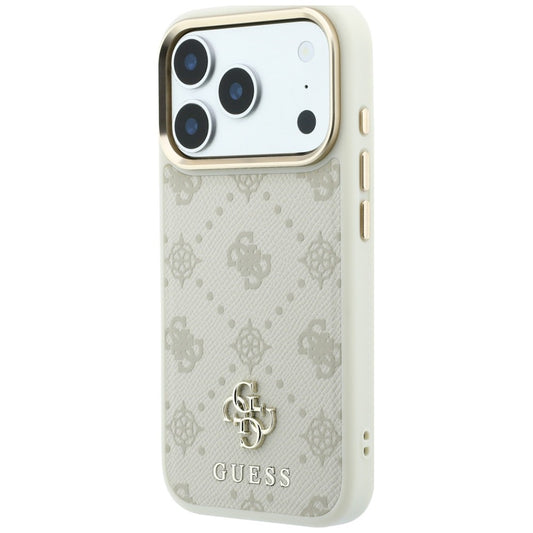 Coque MagSafe pour Apple iPhone 18 Pro Max / 17 Pro Max, Guess, Peony 4G Small Logo, Beige