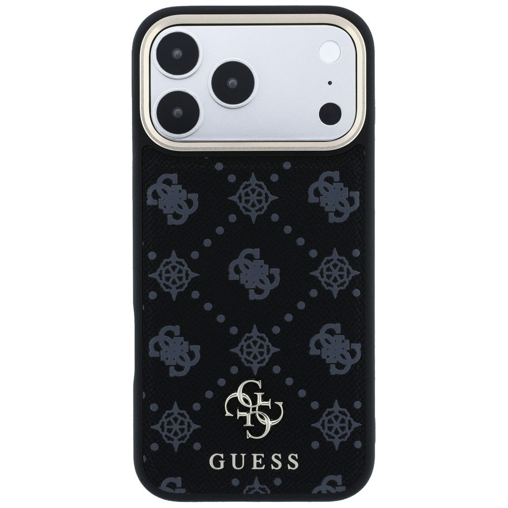 Coque MagSafe pour Apple iPhone 18 Pro Max / 17 Pro Max, Guess, Peony 4G Small Logo, Noire