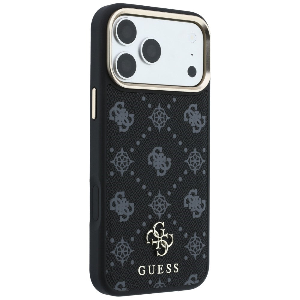 Coque MagSafe pour Apple iPhone 18 Pro Max / 17 Pro Max, Guess, Peony 4G Small Logo, Noire
