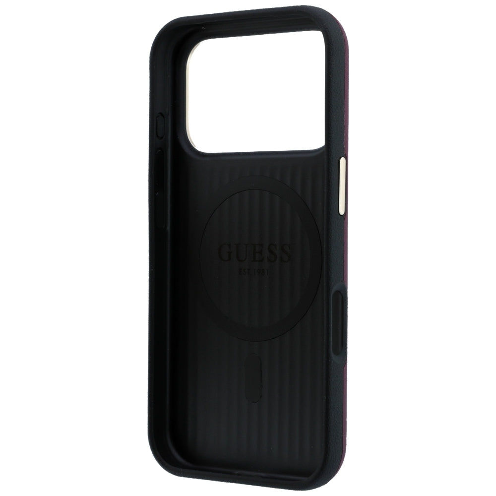 Coque MagSafe pour Apple iPhone 18 Pro Max / 17 Pro Max, Guess, Perforée 4G, Bordeaux