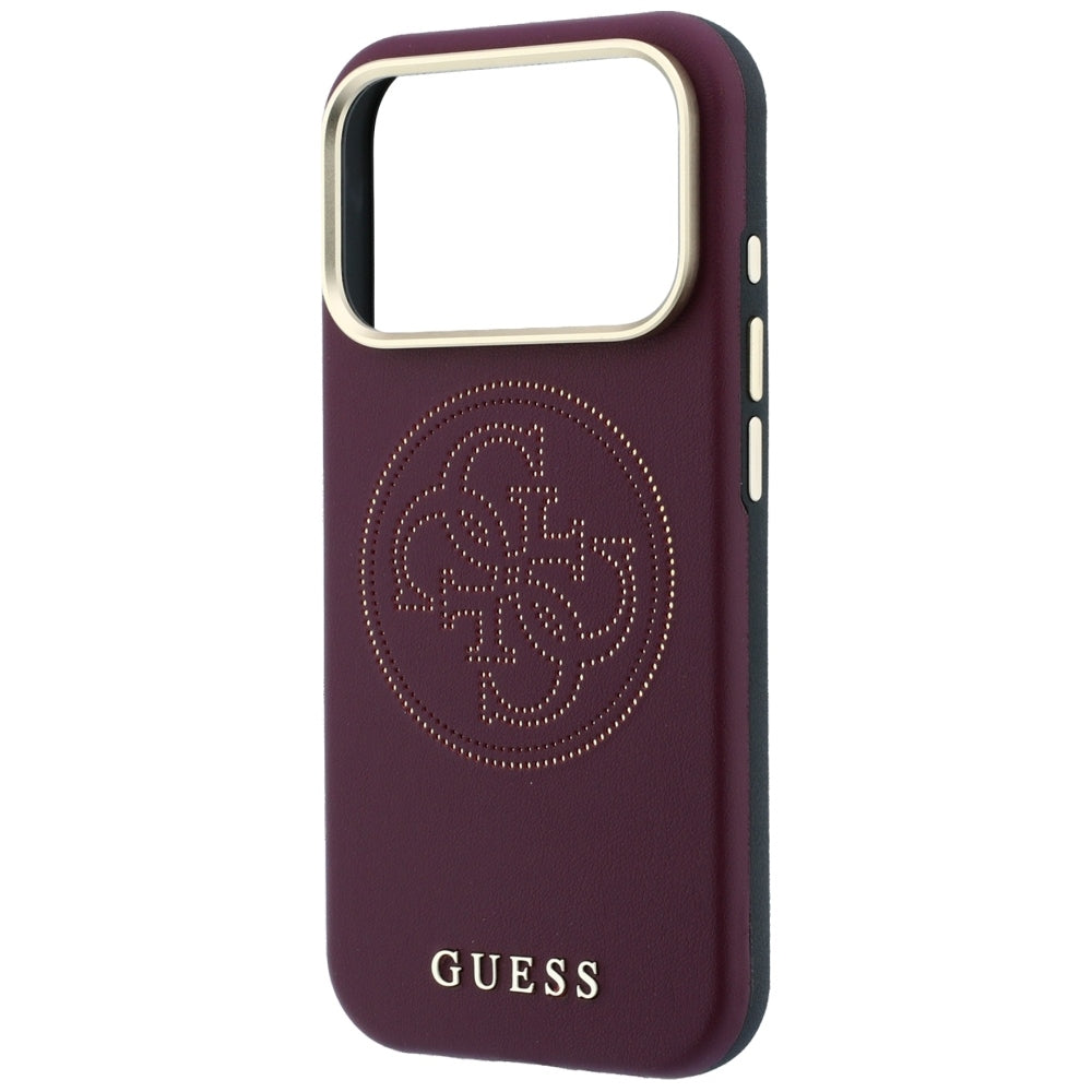 Coque MagSafe pour Apple iPhone 18 Pro Max / 17 Pro Max, Guess, Perforée 4G, Bordeaux