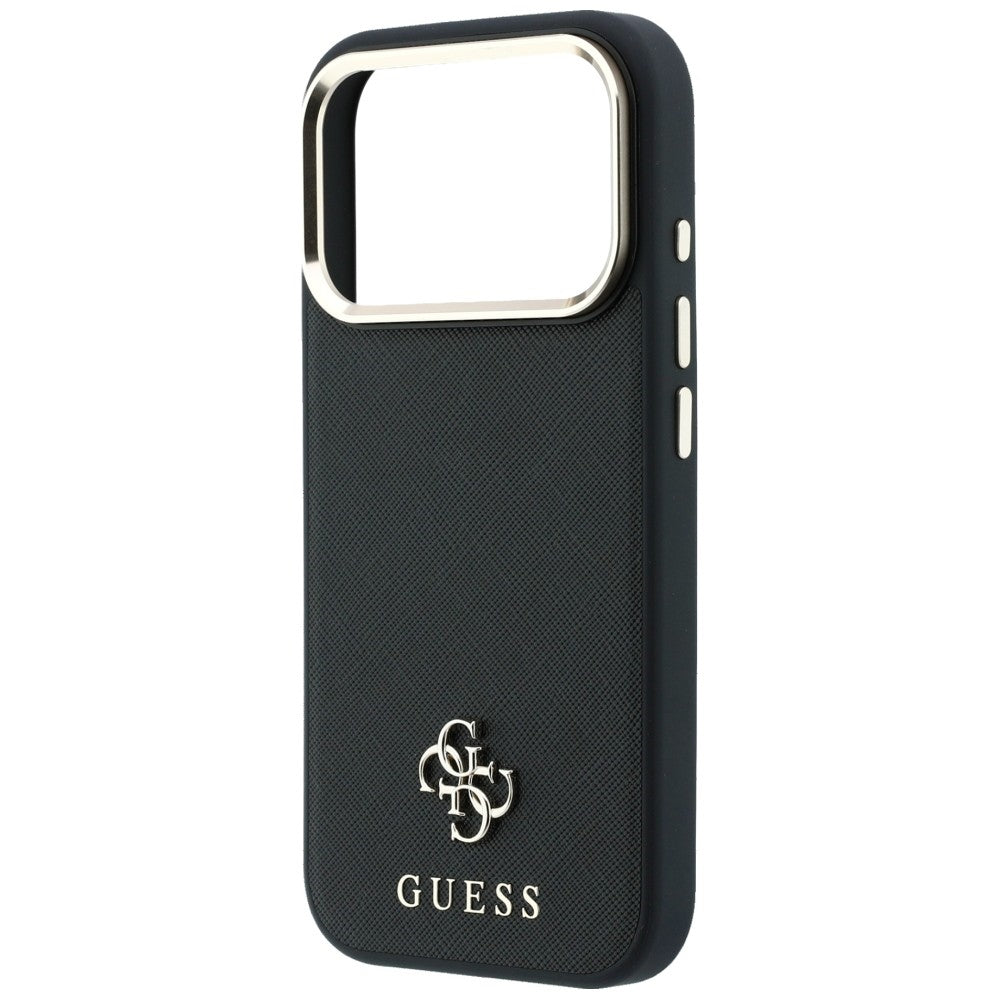 Coque MagSafe pour Apple iPhone 18 Pro Max / 17 Pro Max, Guess, Saffiano Small 4G Classic, Noire