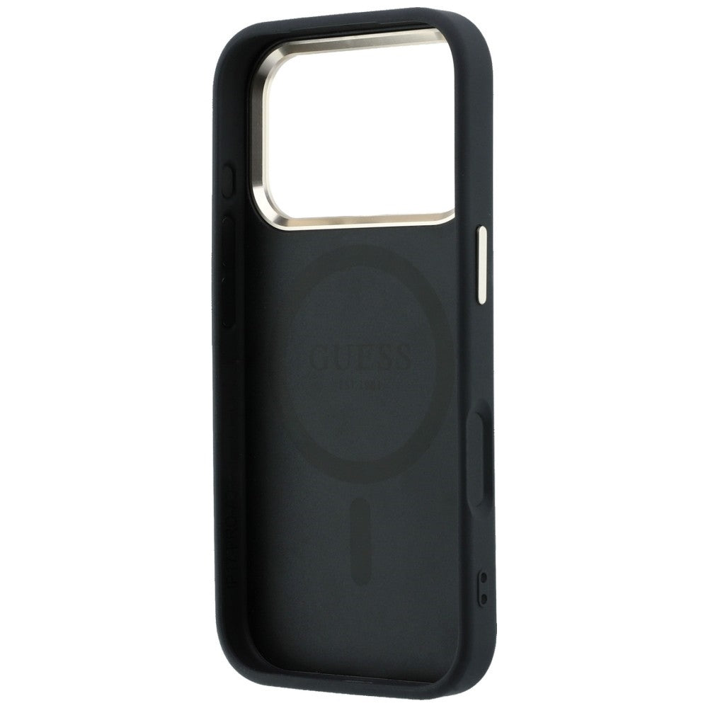 Coque MagSafe pour Apple iPhone 18 Pro Max / 17 Pro Max, Guess, Saffiano Small 4G Classic, Noire