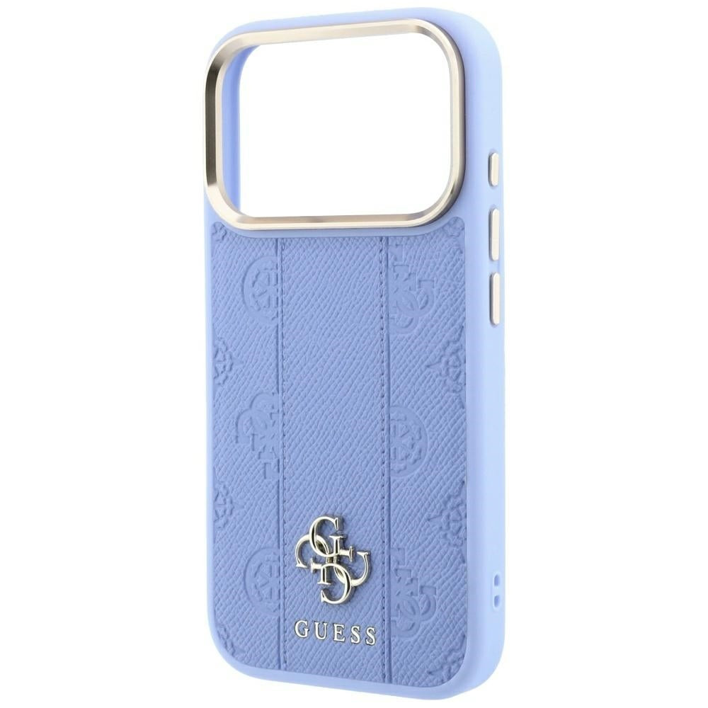 Coque MagSafe pour Apple iPhone 18 Pro Max / 17 Pro Max, Guess, Stripe Peony 4G, Bleu