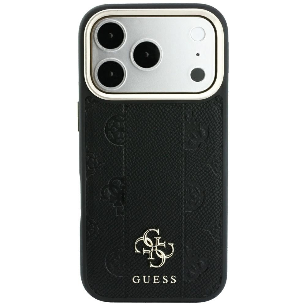 Coque MagSafe pour Apple iPhone 18 Pro Max / 17 Pro Max, Guess, Stripe Peony 4G, Noire