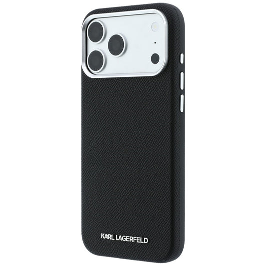 Coque MagSafe pour Apple iPhone 18 Pro Max / 17 Pro Max, Karl Lagerfeld, Logo Allongé Grainé, Noire
