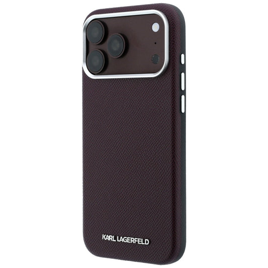 Coque MagSafe pour Apple iPhone 18 Pro Max / 17 Pro Max, Karl Lagerfeld, Logo Allongé Grainé, Bordeaux