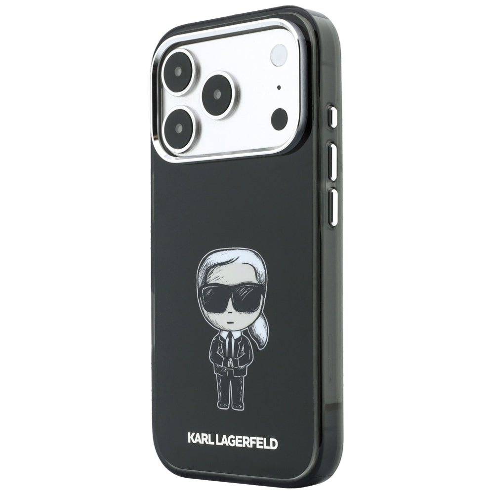 Coque MagSafe pour Apple iPhone 18 Pro Max / 17 Pro Max, Karl Lagerfeld, IML Ikonik Sketch Print, Noire