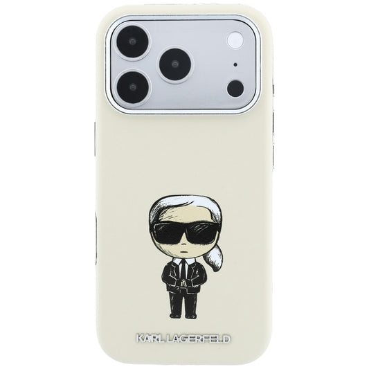 Coque MagSafe pour Apple iPhone 18 Pro Max / 17 Pro Max, Karl Lagerfeld, Ikonik Sketch, Beige