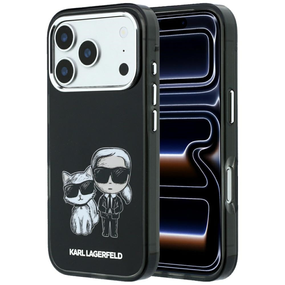 Coque MagSafe pour Apple iPhone 18 Pro Max / 17 Pro Max, Karl Lagerfeld, IML KC Bodies Sketch Print, Noire