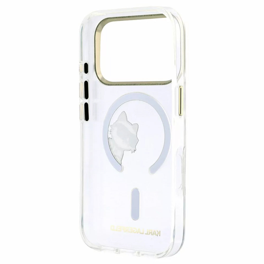 Coque MagSafe pour Apple iPhone 18 Pro Max / 17 Pro Max, Karl Lagerfeld, IML Peekaboo Print et Cadre Métallique, Transparente
